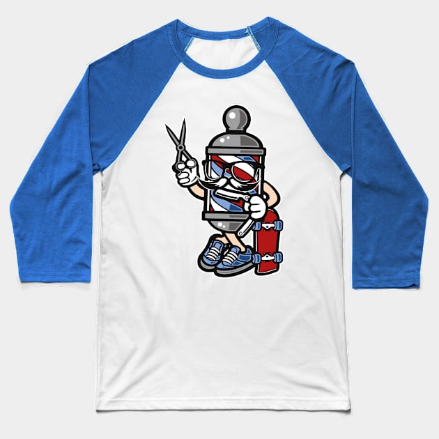 Barber Skater Baseball T-Shirt by Carlosj1313